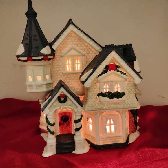Charming Illuminated Holiday Village House